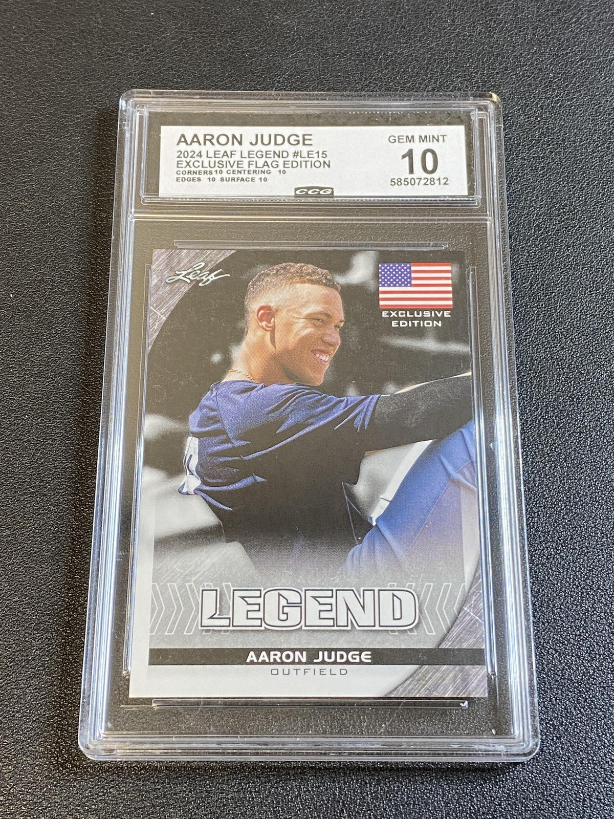 Aaron Judge 2024 Leaf Flag Legend CCG 10 Yankees