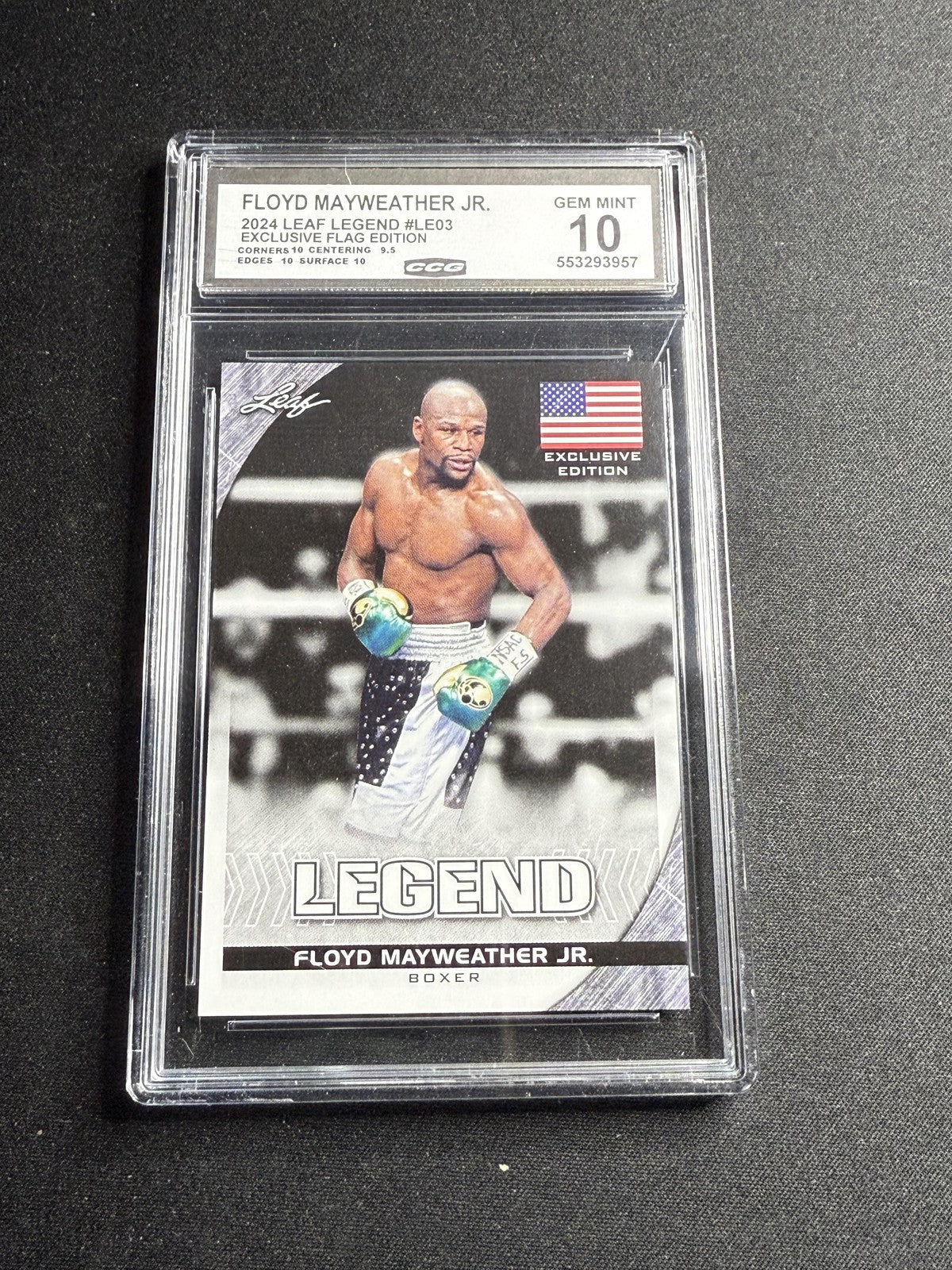 Floyd Mayweather Jr. 2024 Leaf Flag Legend CCG 10