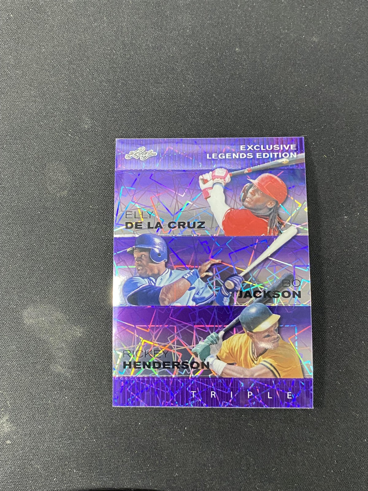 De La Cruz Jackson Henderson 2024 Leaf Metal Trio Purple /15 RC