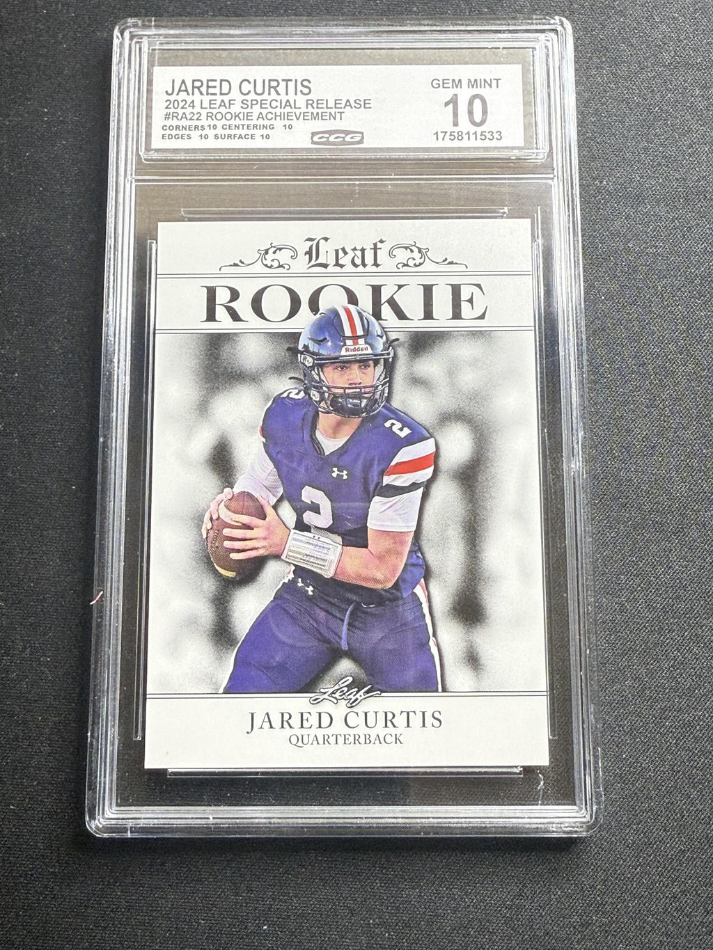 Jared Curtis 2024 Leaf Rookie Achievement CCG 10 Rookie