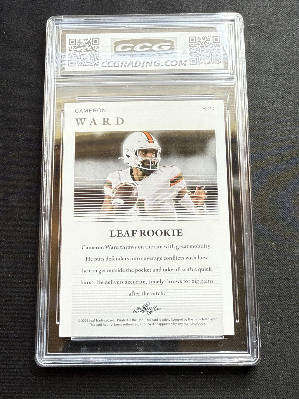 Cameron Ward 2024 Leaf Rookie CCG 10 RC
