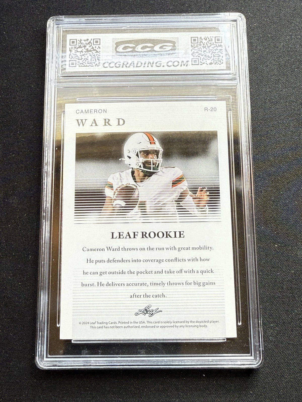 Cameron Ward 2024 Leaf Rookie CCG 10 RC