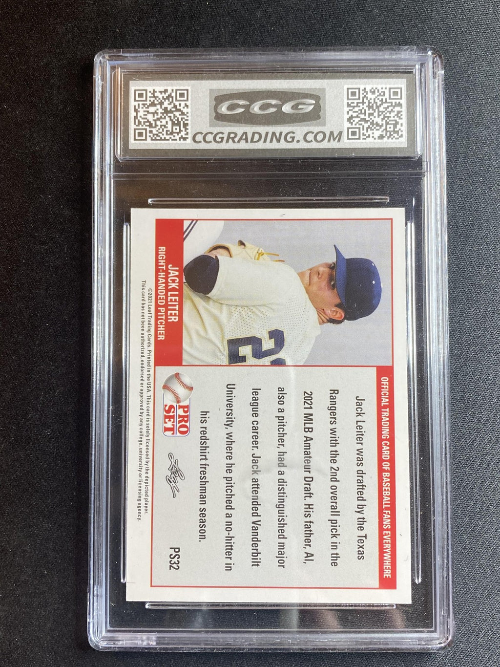 Jack Leiter 2021 Leaf Pro Set PS32 CCG 10 RC