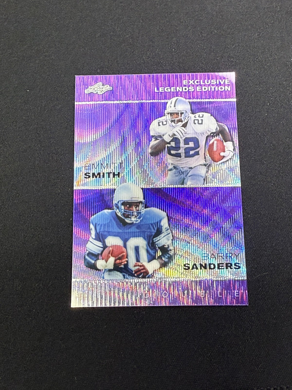 Emmitt Smith / Barry Sanders 2023 Leaf Dual Metal Purple /15 RC