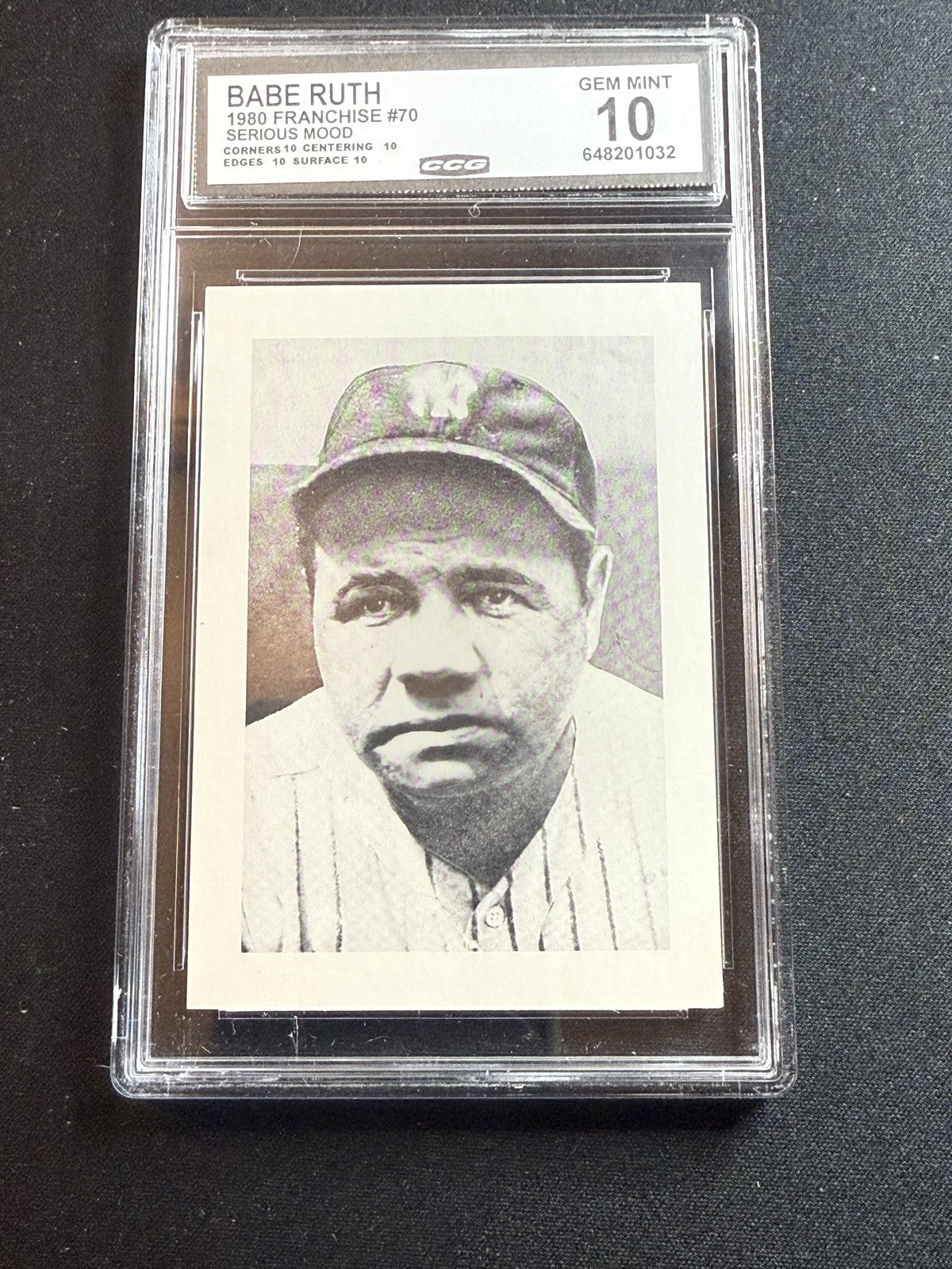 Babe Ruth 1980 Franchise Serious Mood CCG 10 RC