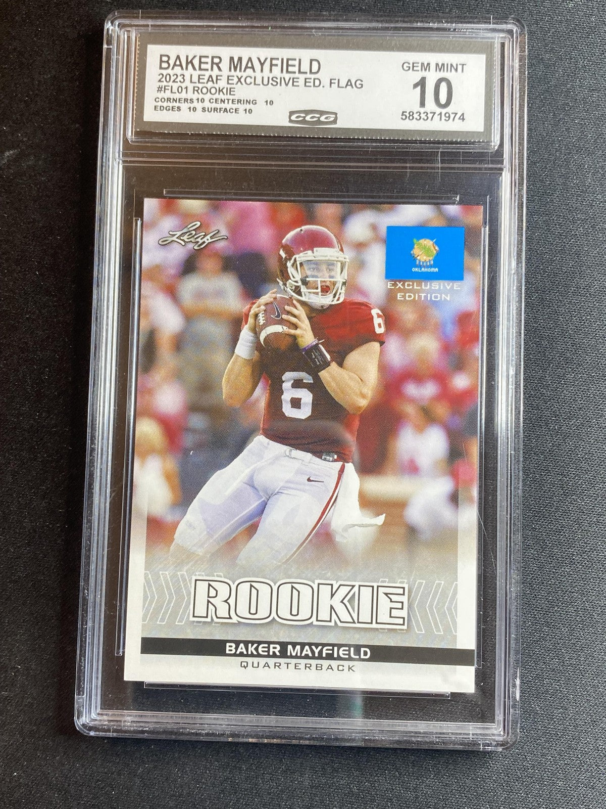Baker Mayfield 2018 Leaf Exclusive Edition Flag FL01 CCG 10 RC
