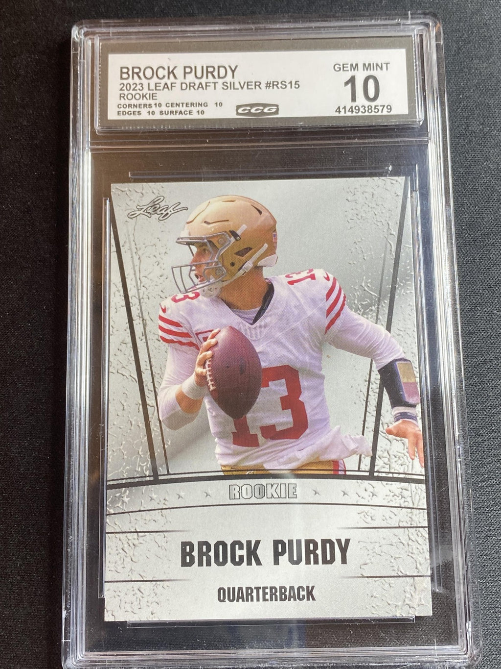 Brock Purdy 2023 Leaf Draft RS15 CCG 10 RC