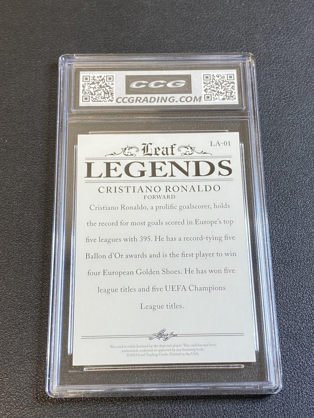 Cristiano Ronaldo 2022 Leaf Legends Achievement CCG 10 Portugal