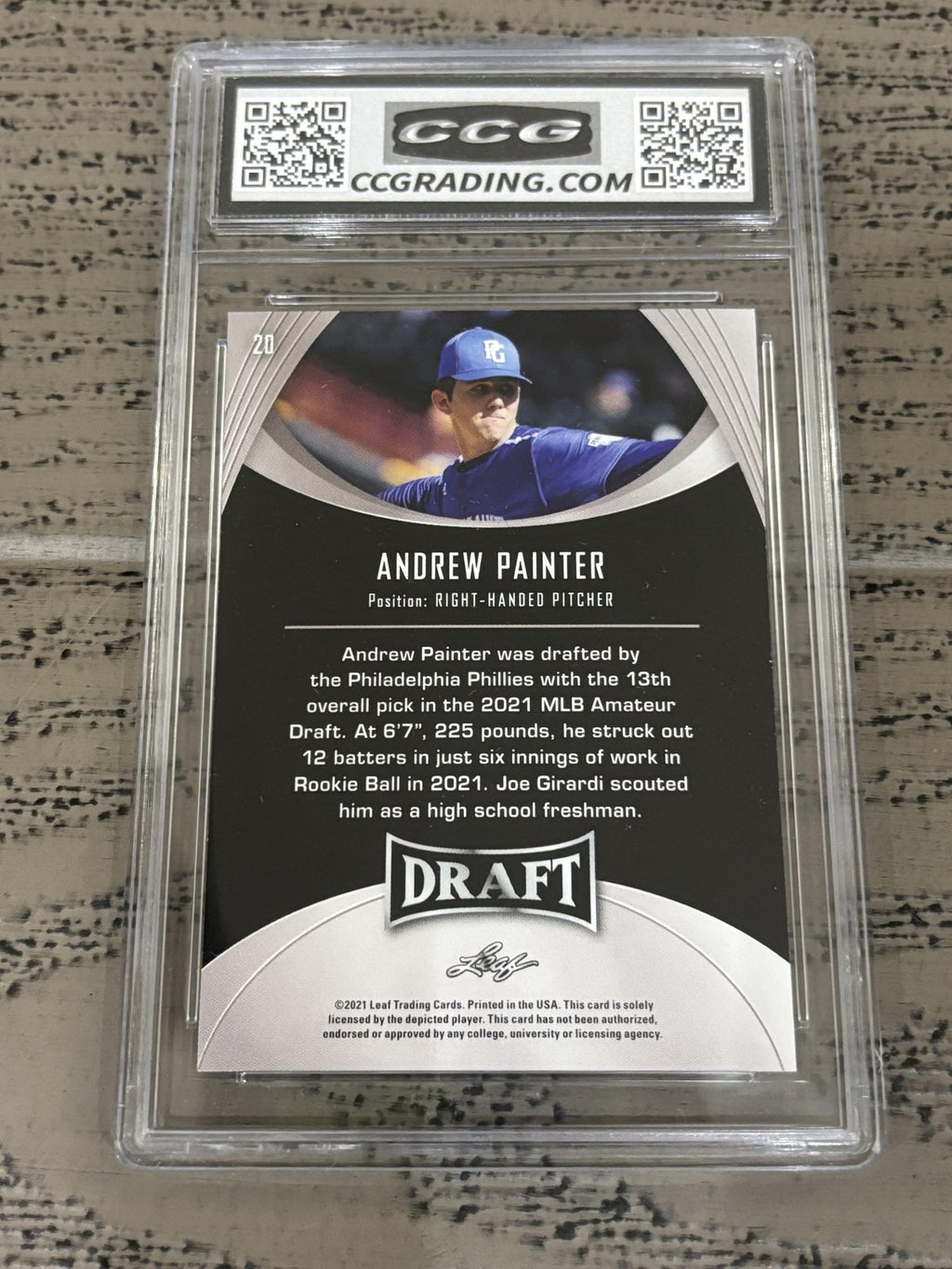 Andrew Painter 2021 Leaf Draft 20 CCG 10 RC