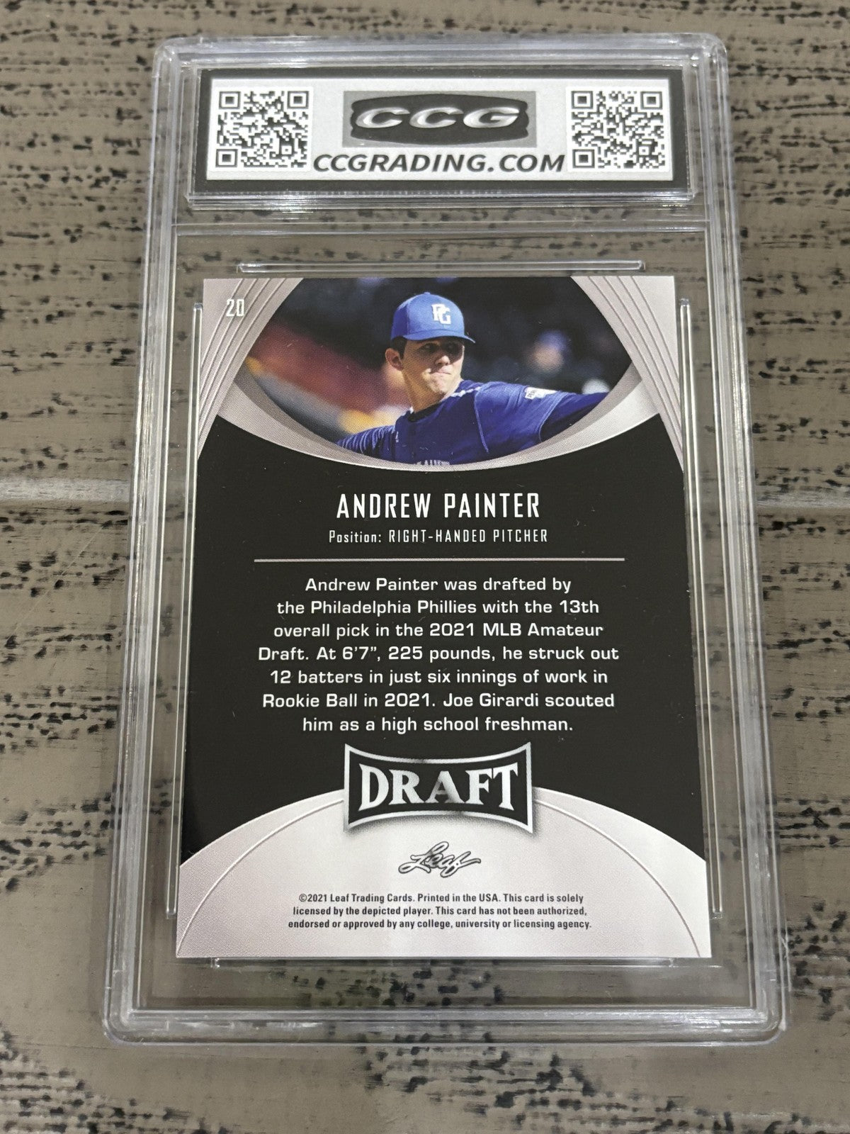 Andrew Painter 2021 Leaf Draft 20 CCG 10 RC