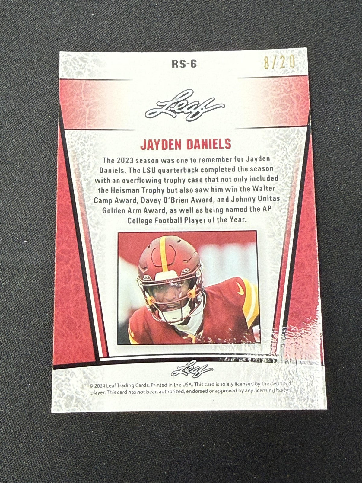 Jayden Daniels 2024 Leaf Metal Rookie Blue /20 RC Commanders
