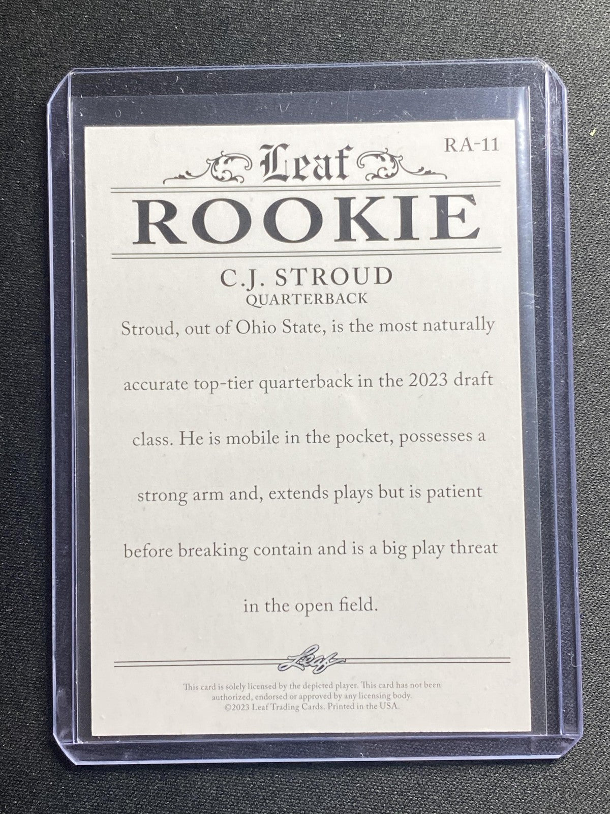CJ Stroud 2023 Leaf Rookie Achievements RA11 Purple /10 RC