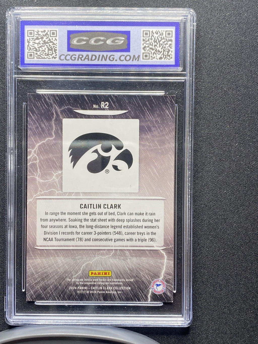 Caitlin Clark 2024 Panini Caitlin Clark Collection R2 Raining 3s CCG 10 RC