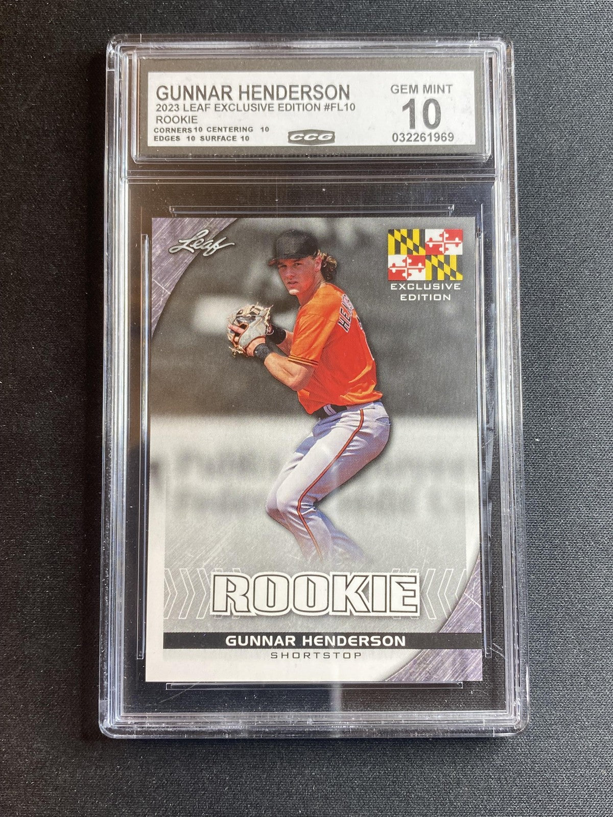 Gunnar Henderson 2023 Leaf Exclusive Edition FL10 CCG 10 RC