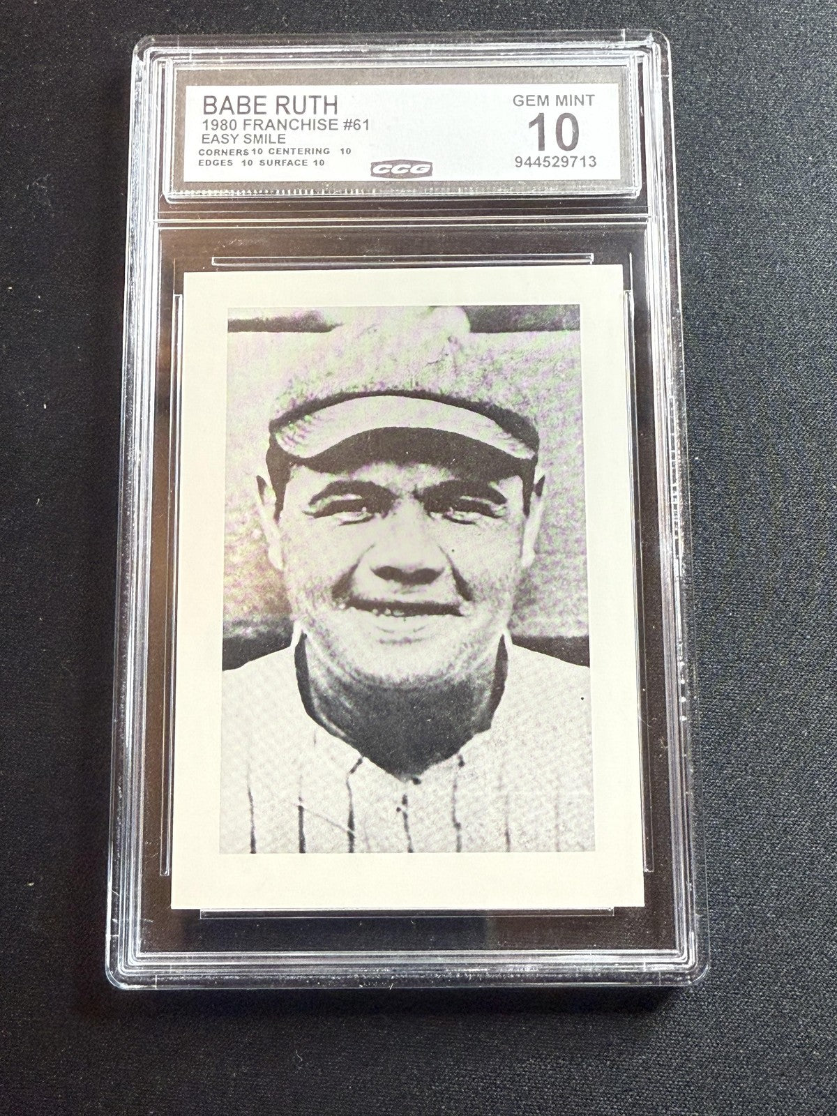 Babe Ruth 1980 Franchise Easy Smile CCG 10 RC