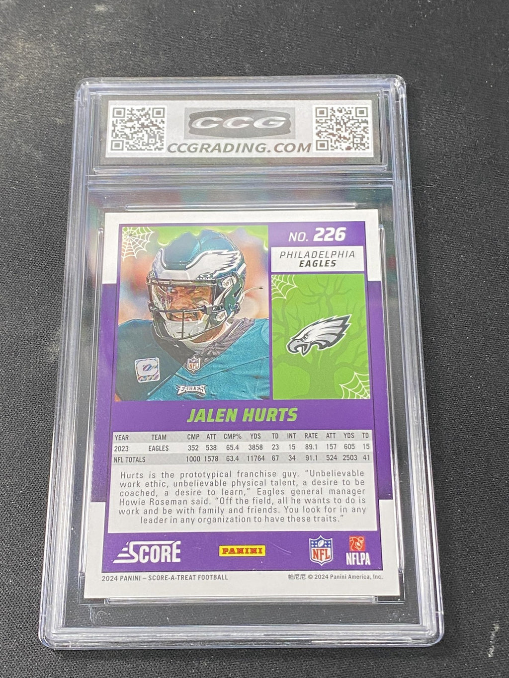 Jalen Hurts 2024 Panini Score-A-Treat Pumpkins CCG 10 Rookie