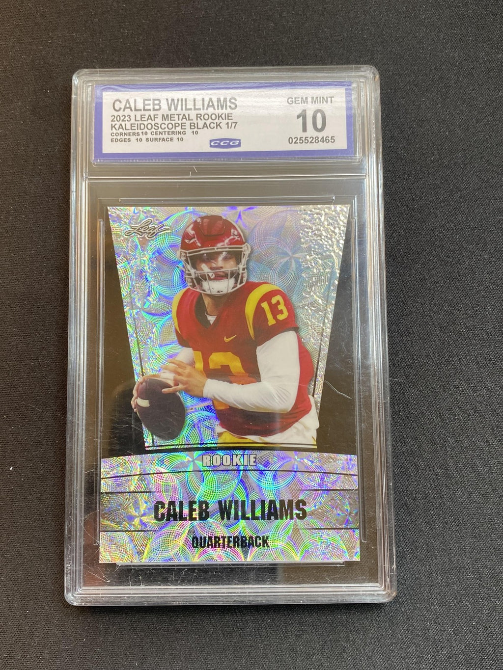 Caleb Williams 2023 Leaf Metal Rookie Kaleidoscope Black #/7 CCG 10