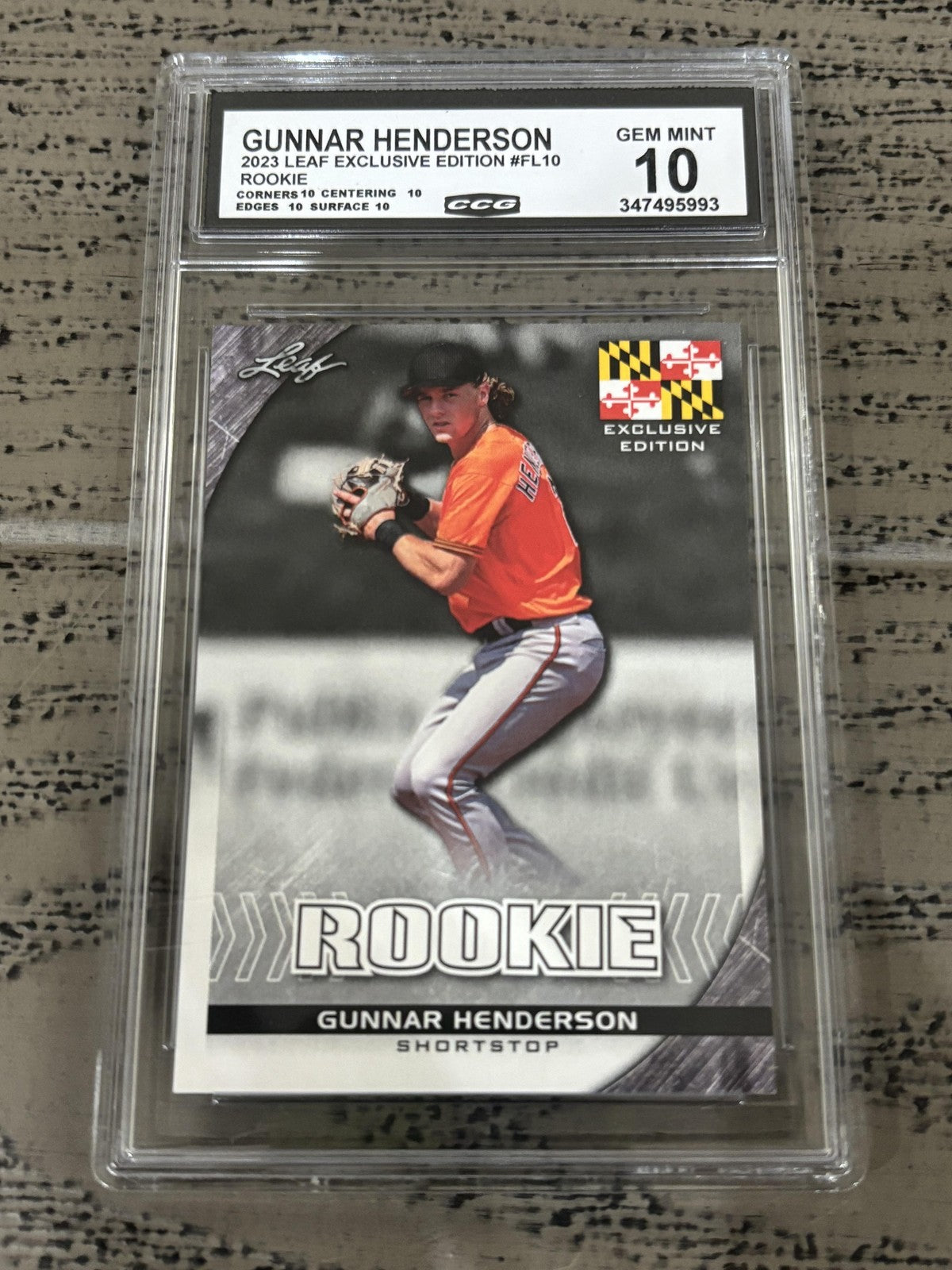 Gunnar Henderson 2023 Leaf Flag CCG 10 RC
