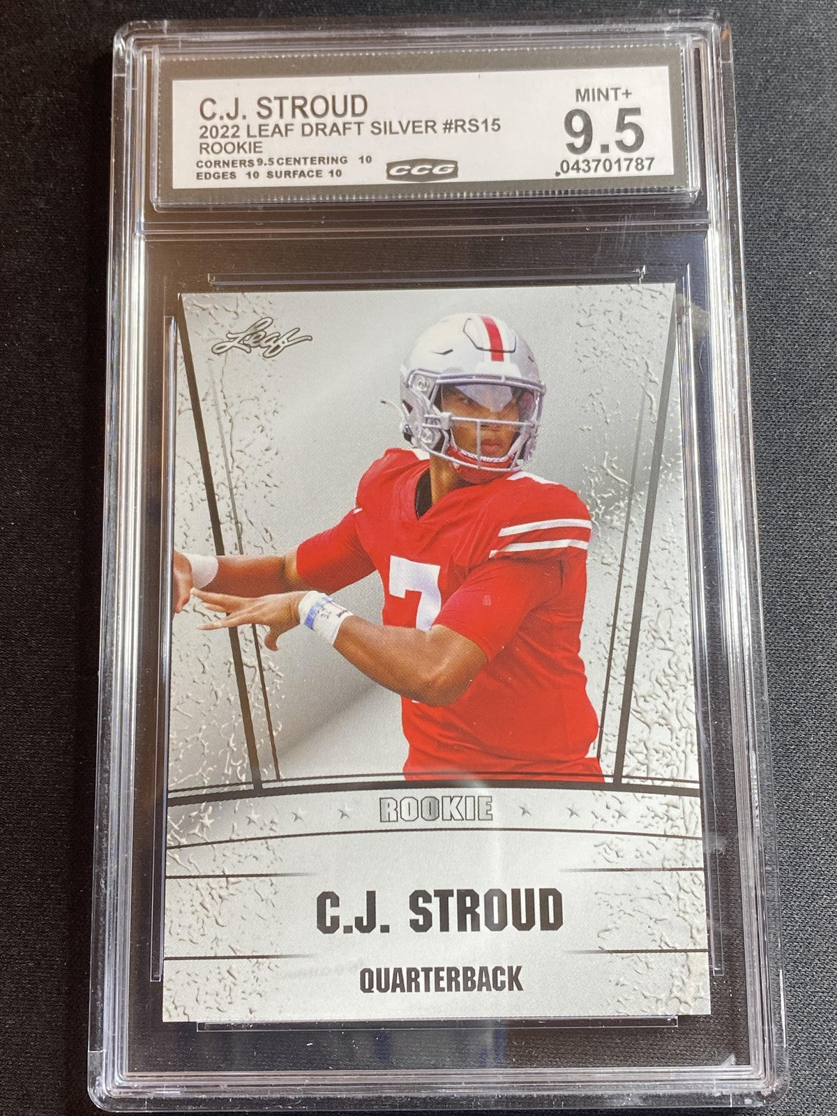 CJ Stroud 2022 Leaf Draft RS15 CCG 9.5 RC