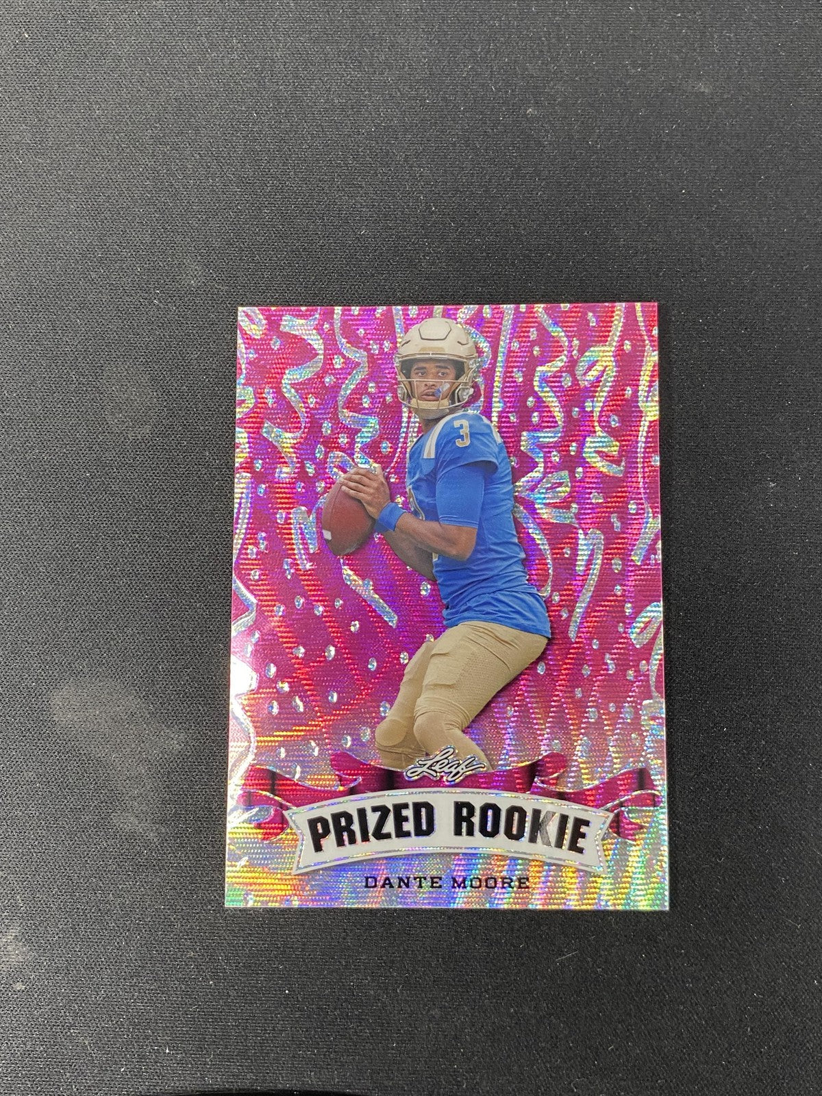 Dante Moore 2023 Leaf Metal Prized Rookie Pink Wave /10 RC Oregon Ducks