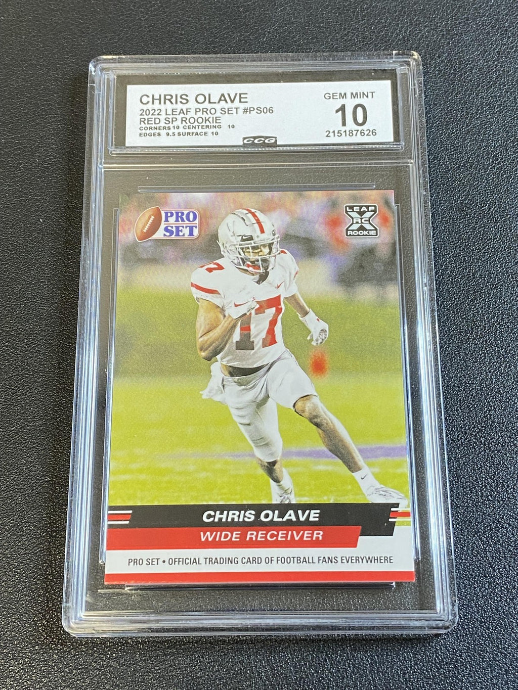 Chris Olave 2022 Leaf Pro Set Red SP ROOKIE CCG 10 Saints