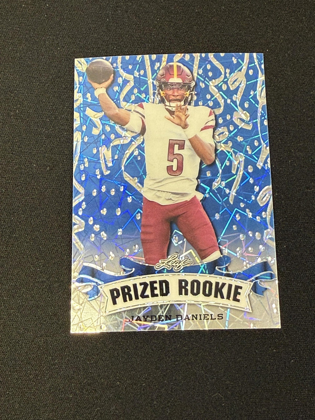 Jayden Daniels 2024 Leaf Prized Metal Rookie Blue /20 RC Washington Commanders