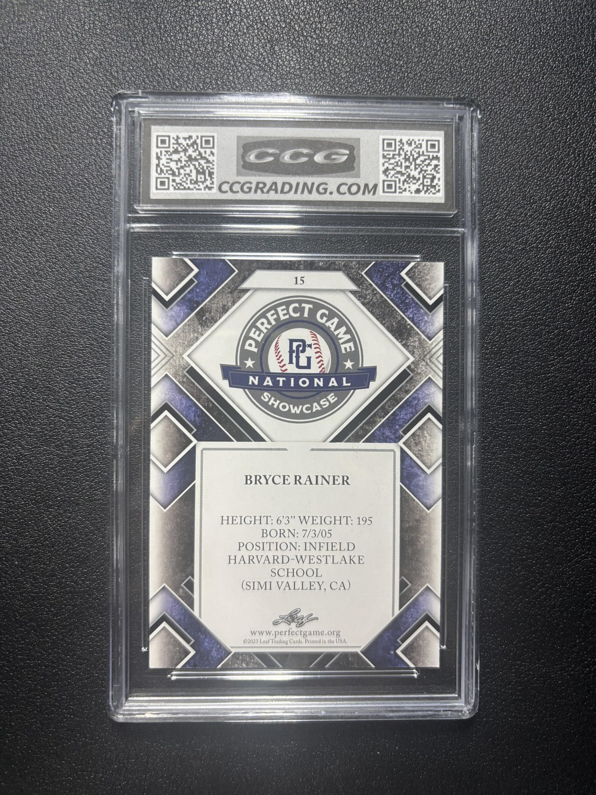 Bryce Rainer 2023 Leaf Perfect Game CCG 10 RC