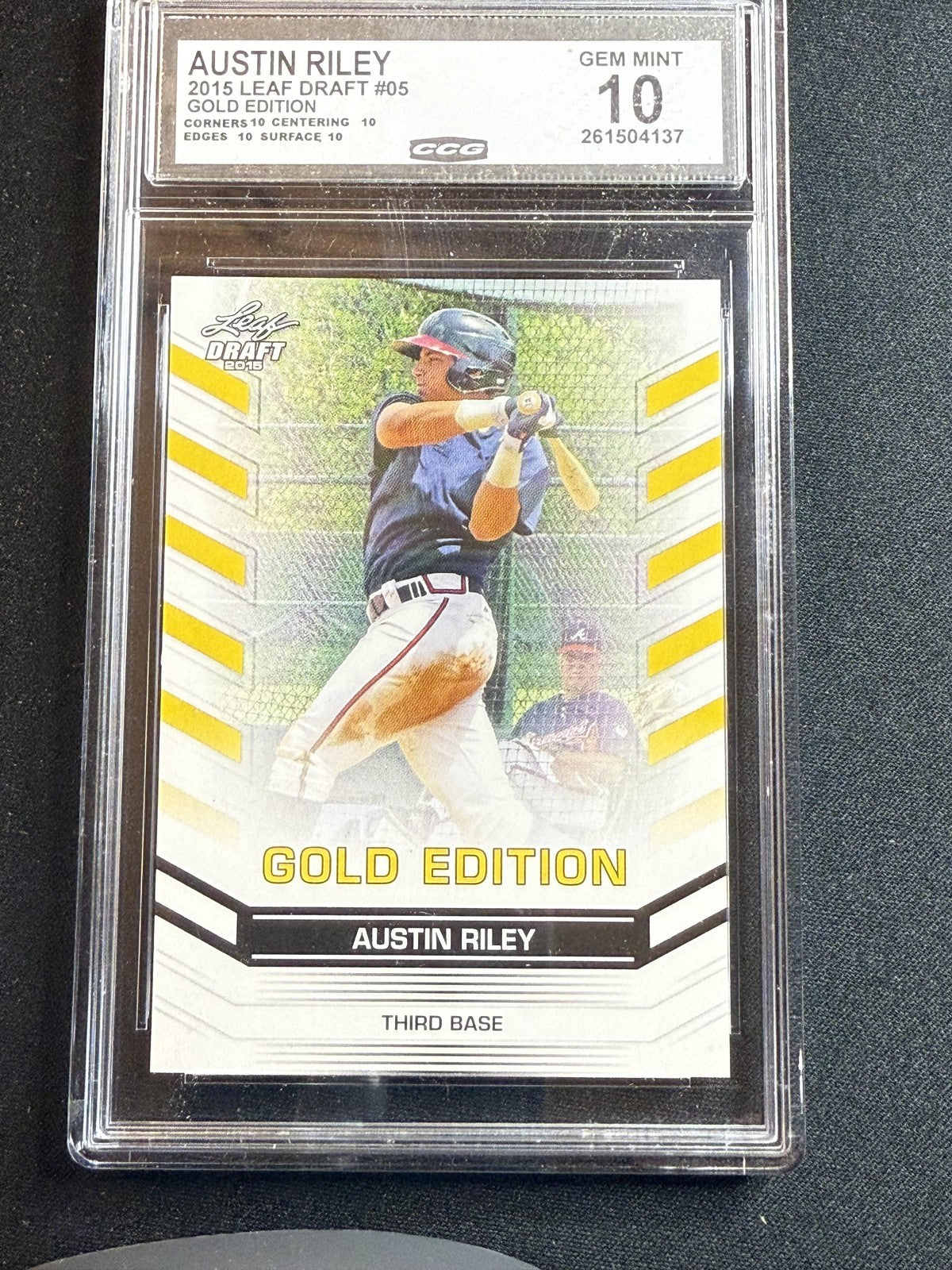Austin Riled 2015 Leaf Draft Gold CCG 10 RC