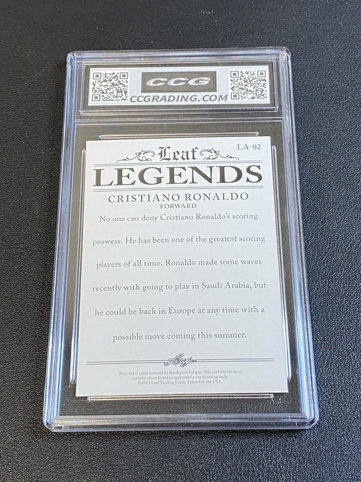 Cristiano Ronaldo 2023 Leaf Legend Achievement CCG 10