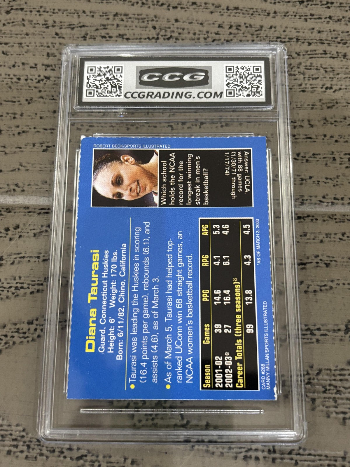 Diana Taurasi 2003 Sports Illustrated For Kids CCG 9