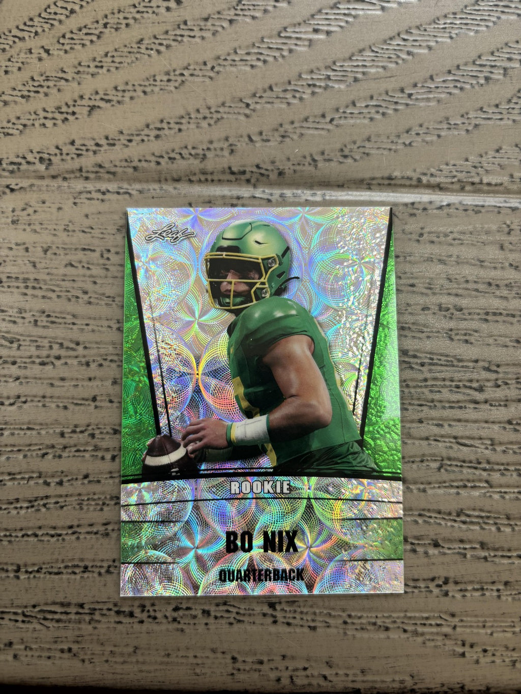 Bo Nix 2023 Leaf Metal Rookie Green /5 RC Broncos