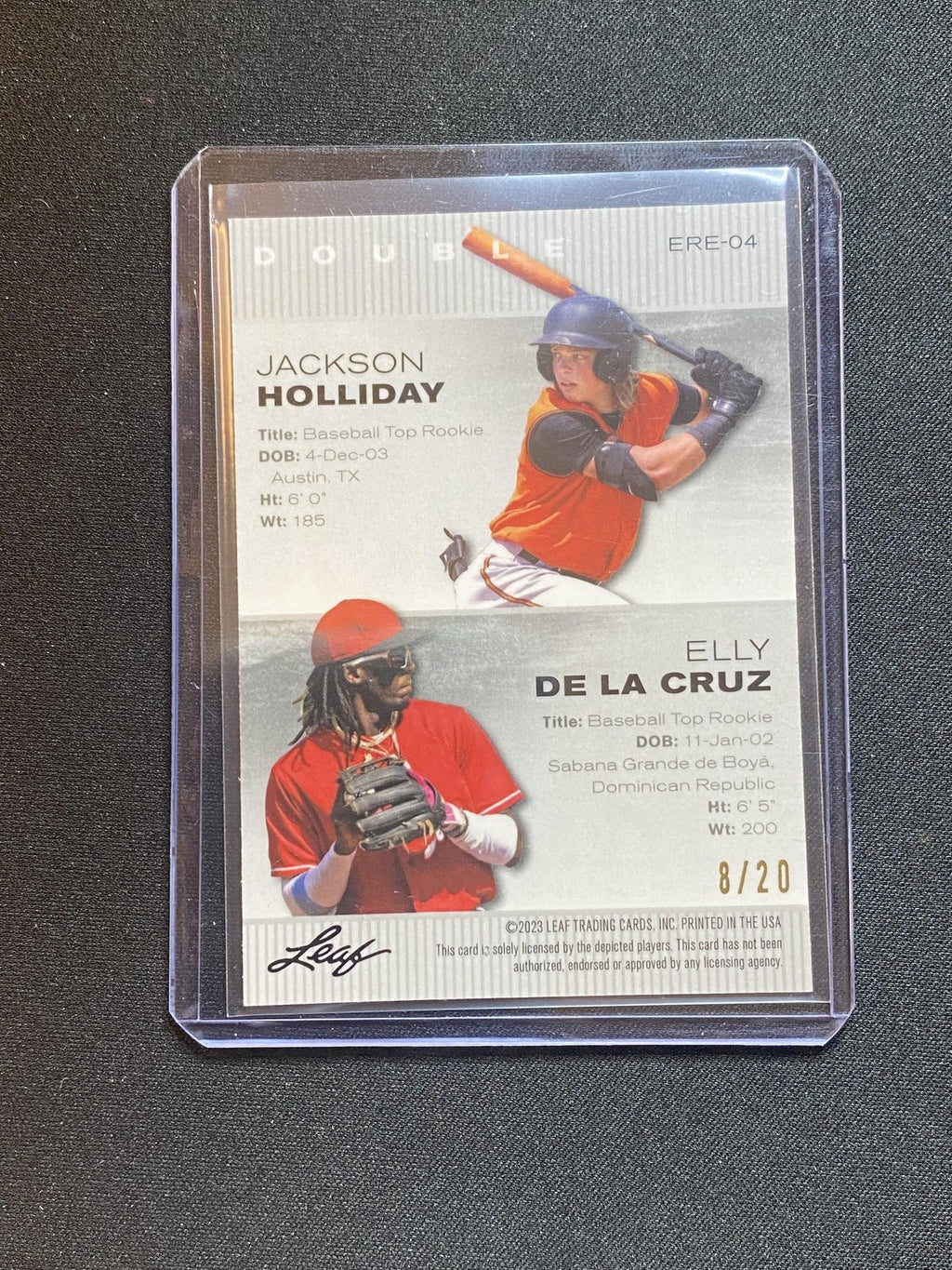 Holliday / De La Cruz 2024 Leaf Exclusive Metal Dual ERE04 Blue /20 RC