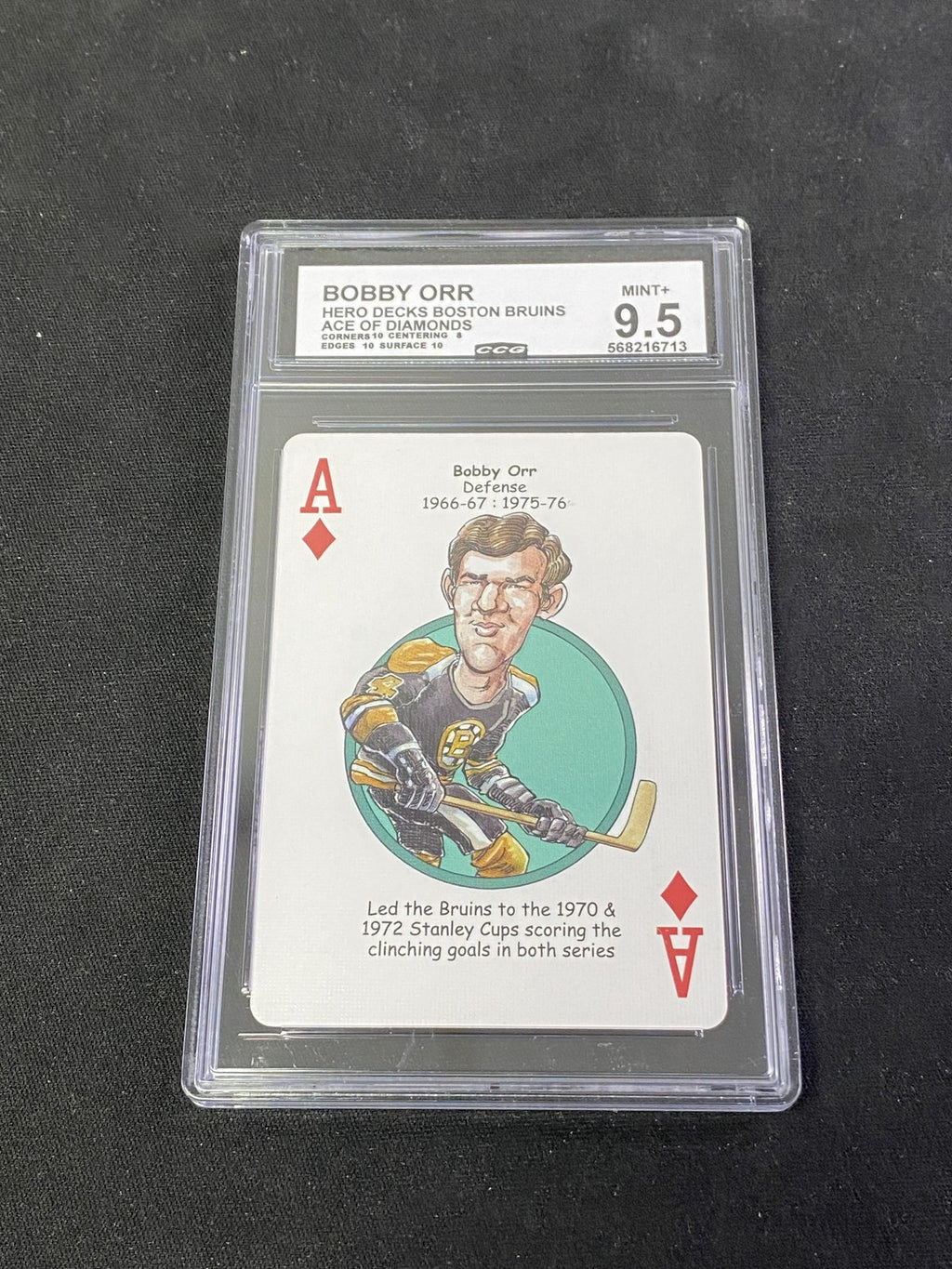 Bobby Orr Hero Decks Ace of Diamonds CCG 9.5 Bruins Rookie