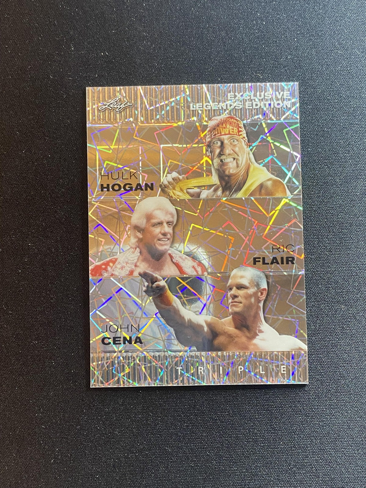 Hogan / Flair / Cena 2023 Leaf Metal Exclusive Edition Trio Silver Laser #/25 RC