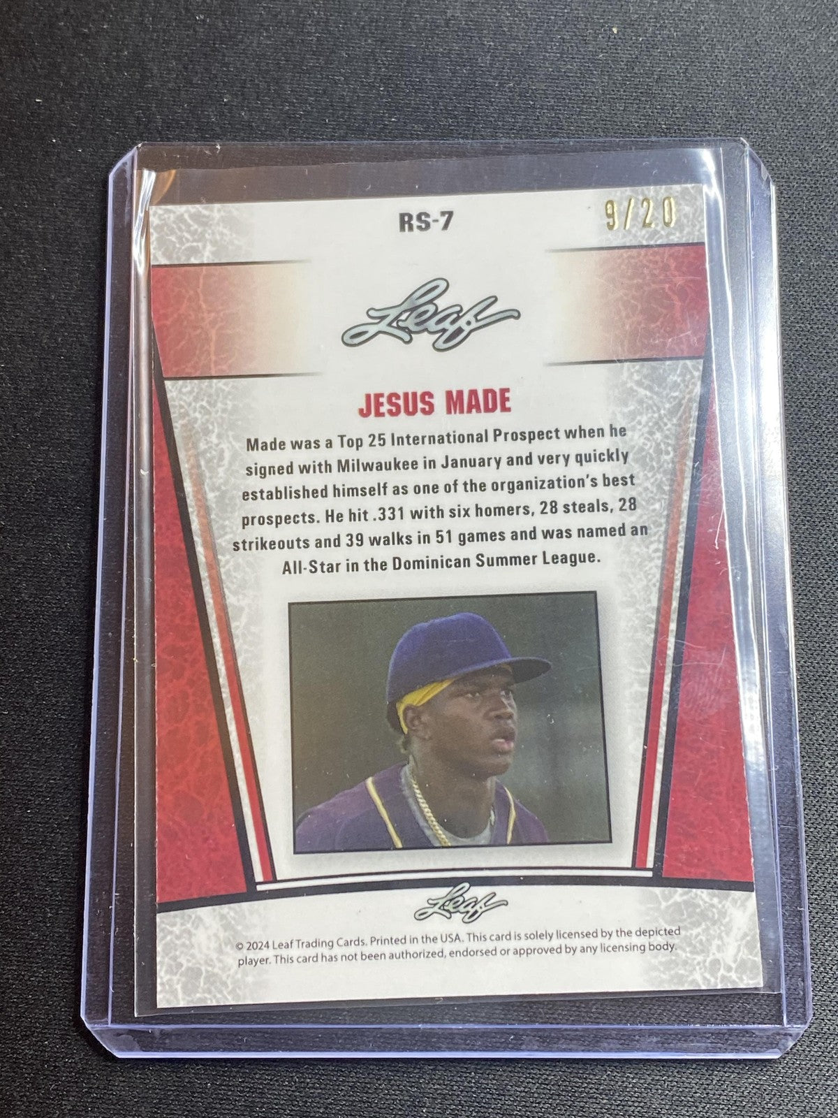 Jesus Made 2024 Leaf Metal Rookie RS7 Blue /20 RC
