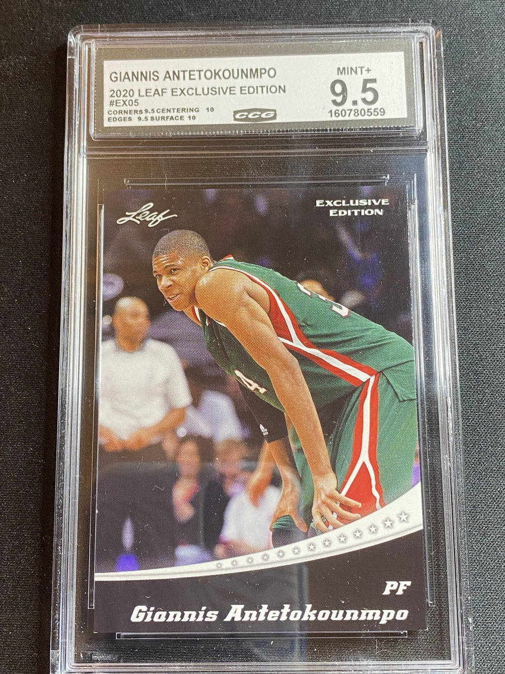 Giannis Antetokounmpo 2020 Leaf Exclusive Edition EX05 CCG 9.5 RC