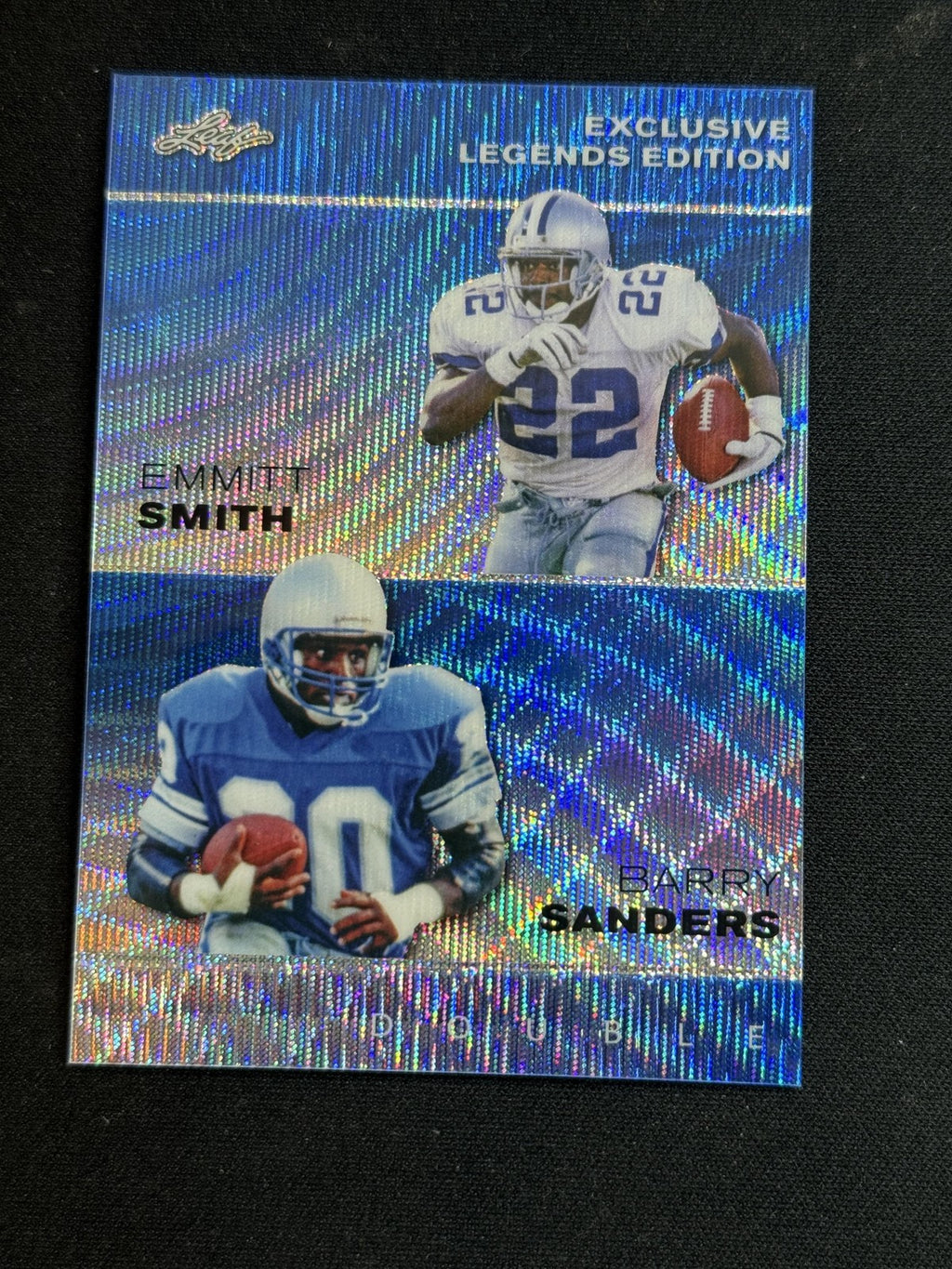 Emmitt Smith / Barry Sanders 2023 Leaf Metal Dual Blue /20 RC