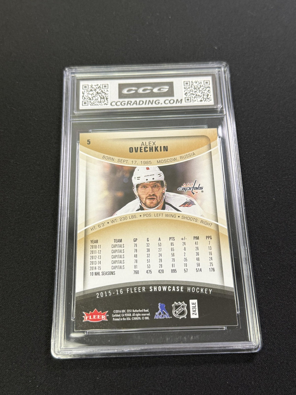 Alex Ovechkin 2015 Fleer Showcase CCG 10 Capitals Rookie