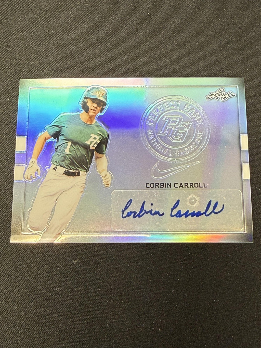 Corbin Carroll 2018 Leaf Perfect Game National Showcase Autograph Diamondbacks