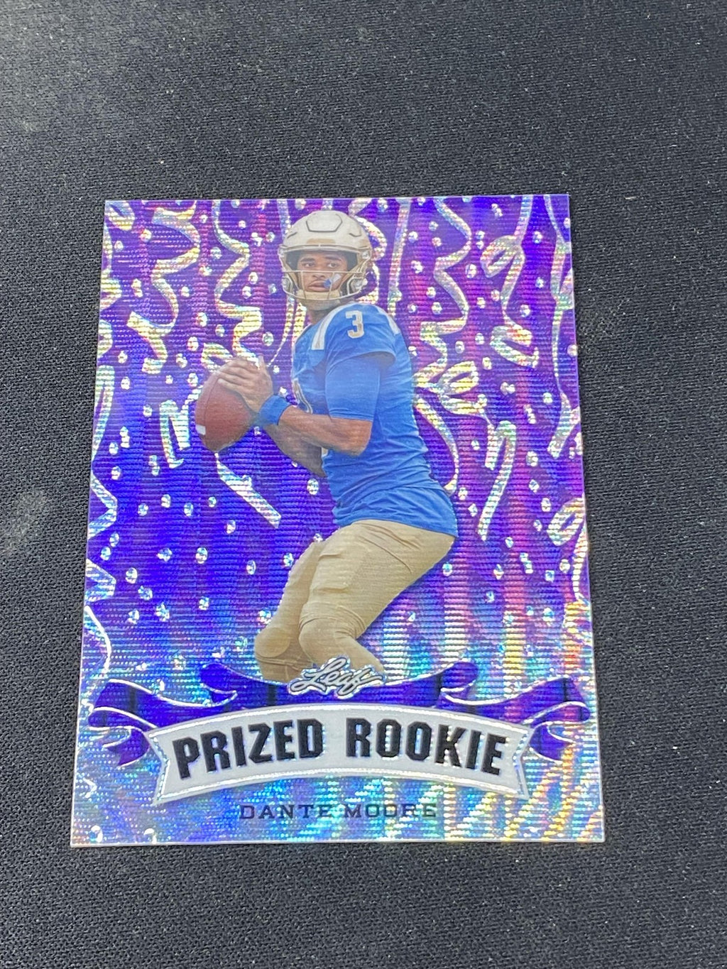 Dante Moore 2023 Leaf Prized Metal Rookie Purple /15 RC