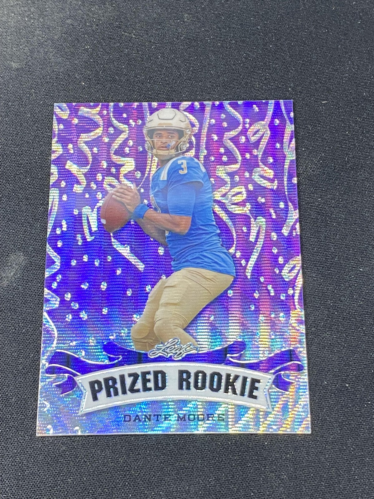 Dante Moore 2023 Leaf Prized Metal Rookie Purple /15 RC