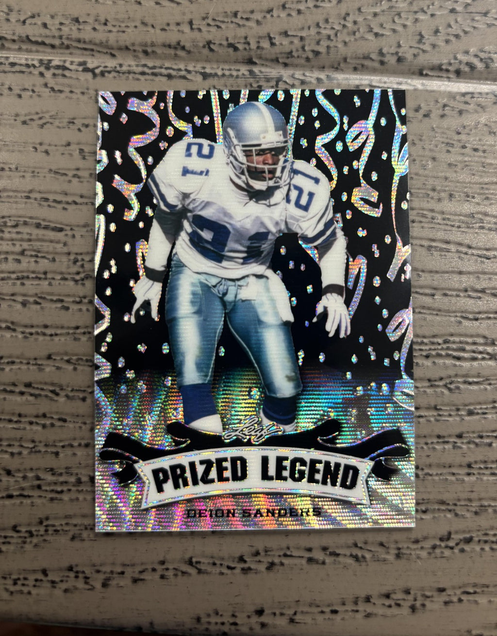 Deion Sanders 2023 Leaf Prized Legend Metal Black /7 RC Cowboys