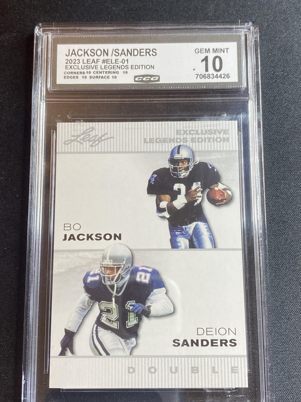 Bo Jackson/Deion Sanders 2023 Leaf Exclusive Legends Edition ELE01 CCG 10 RC