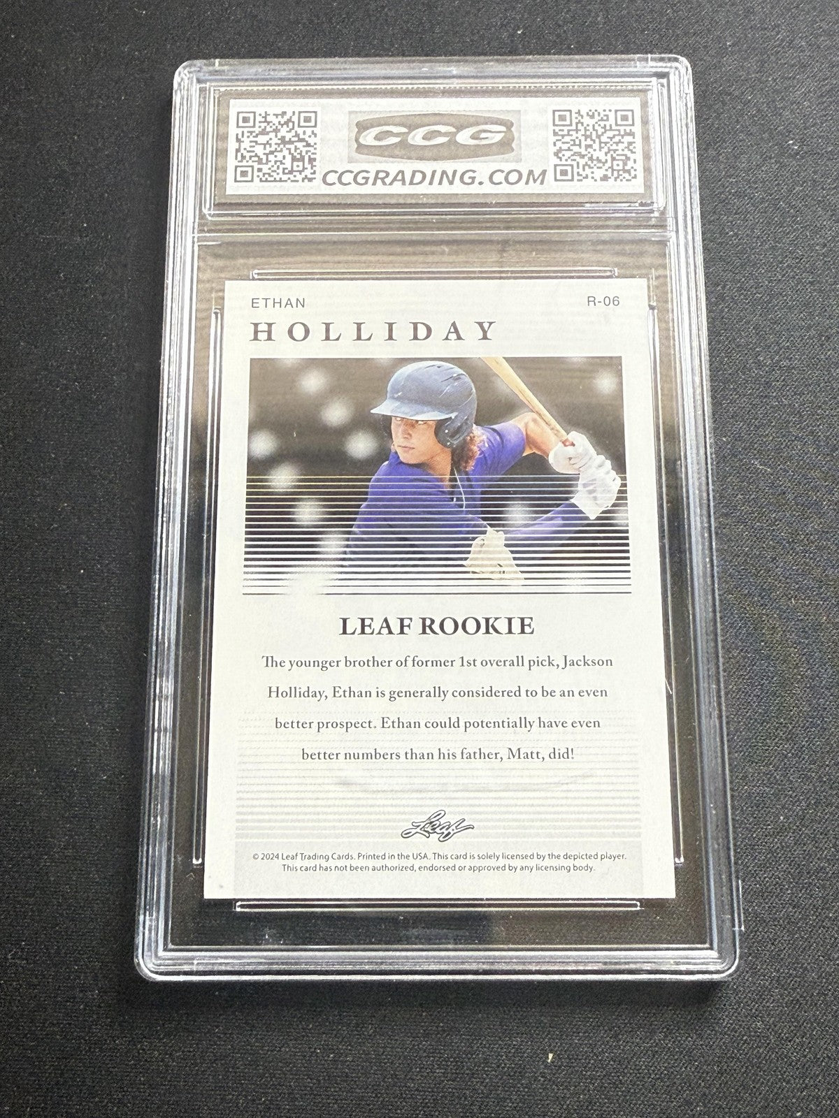 Ethan Holliday 2024 Leaf Rookie CCG 10 Rookie