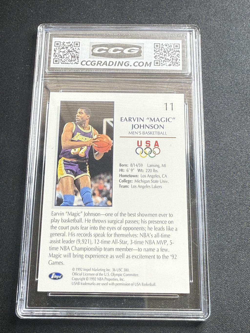 Earvin Johnson 1992 Impel Olympicards 11 CCG 10 USA