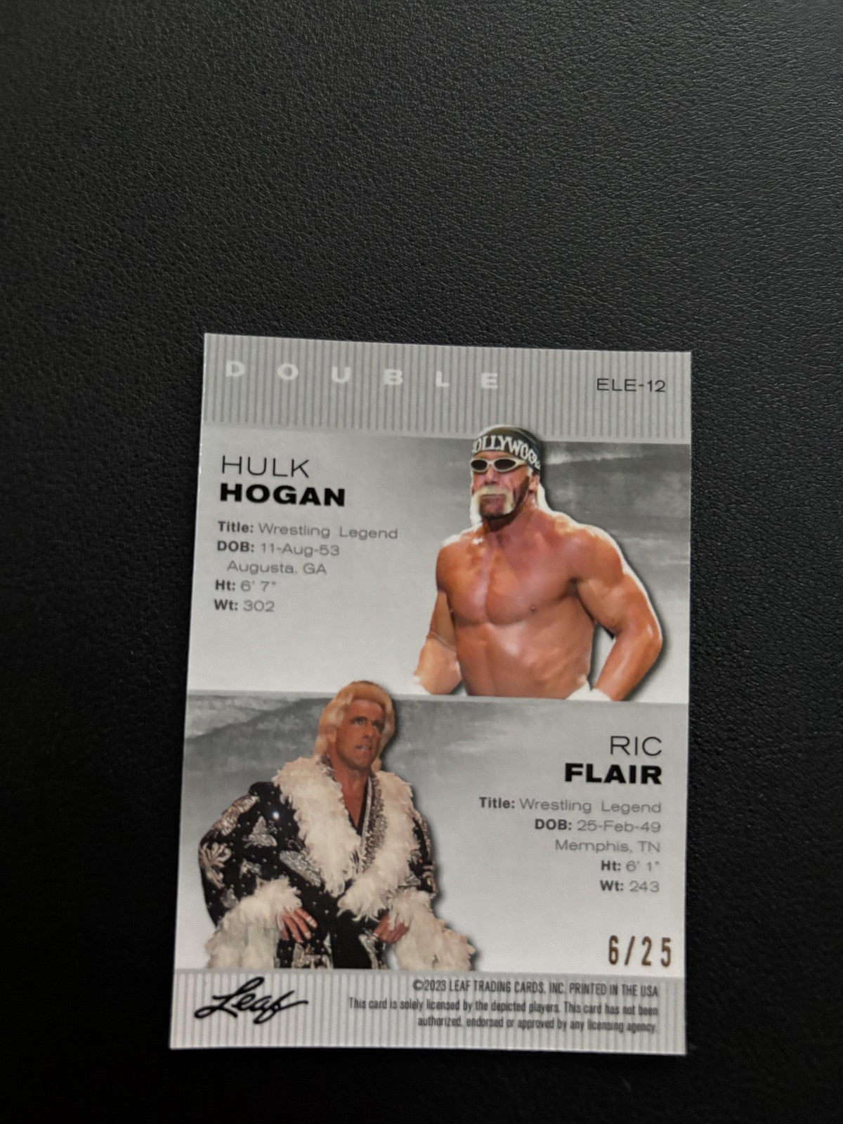 Hulk Hogan/ Ric Flair 2024 Leaf Exclusive Legends Duo ELE12 Metal /25 RC