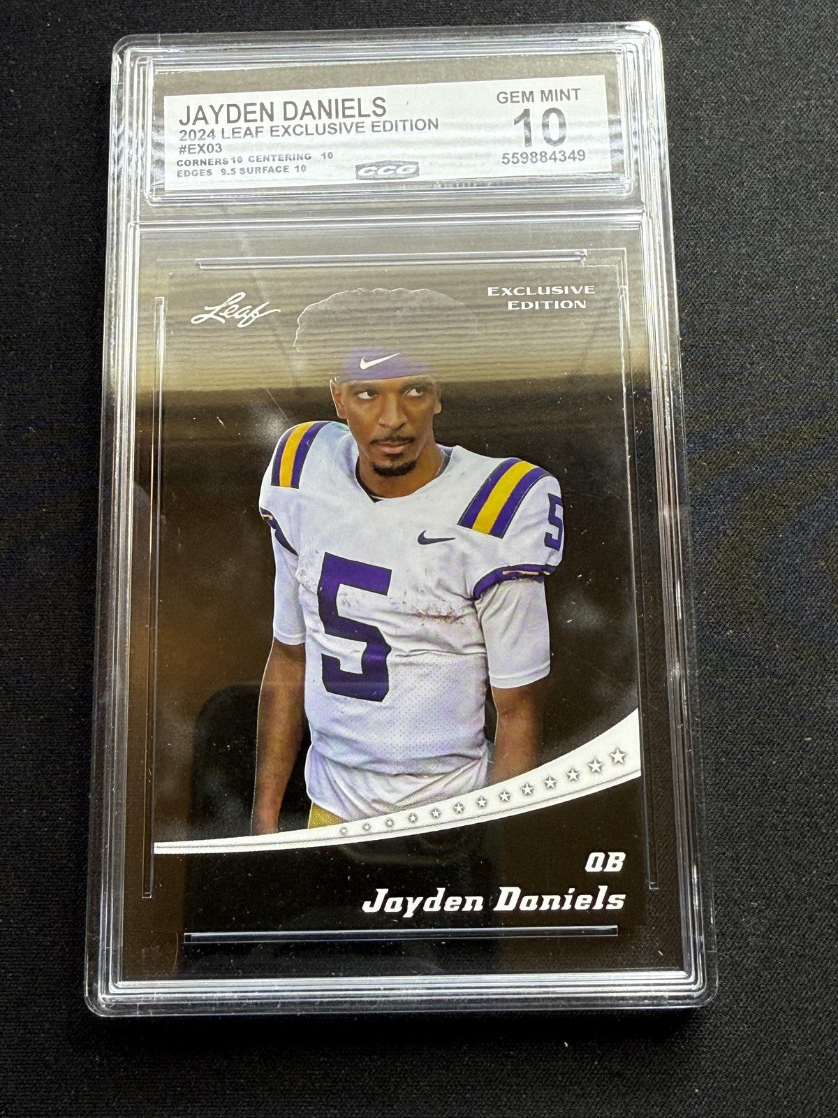 Jayden Daniels 2024 Leaf Exclusive Edition CCG 10 RC