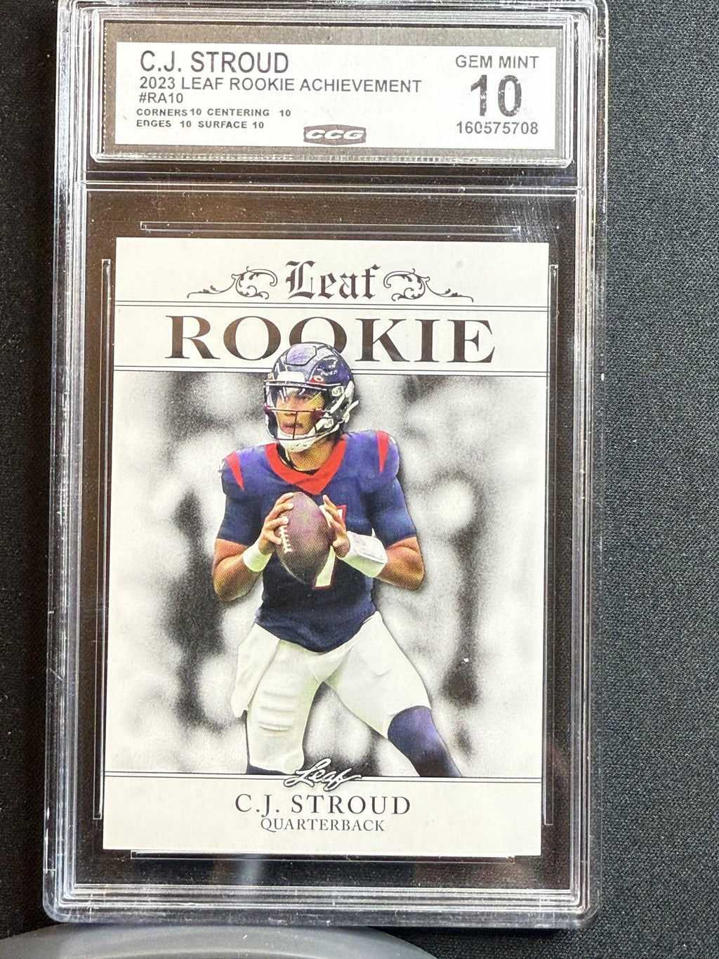 CJ Stroud 2023 Leaf Rookie Achievements CCG 10 RC