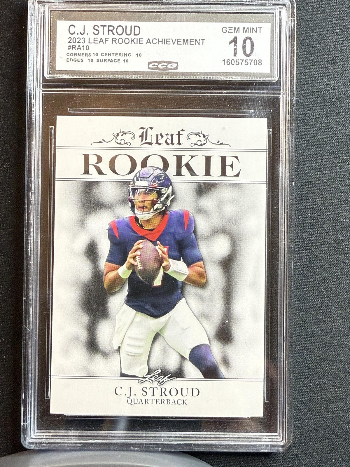 CJ Stroud 2023 Leaf Rookie Achievements CCG 10 RC