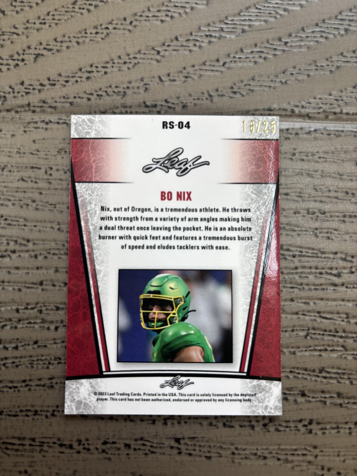 Bo Nix 2023 Leaf Metal Rookie /25 RC Broncos